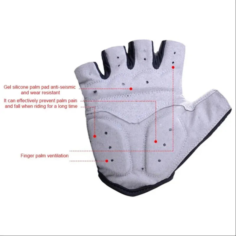 Anti Slip Half Finger Cycling Gloves Breathable Sports Training Mitts