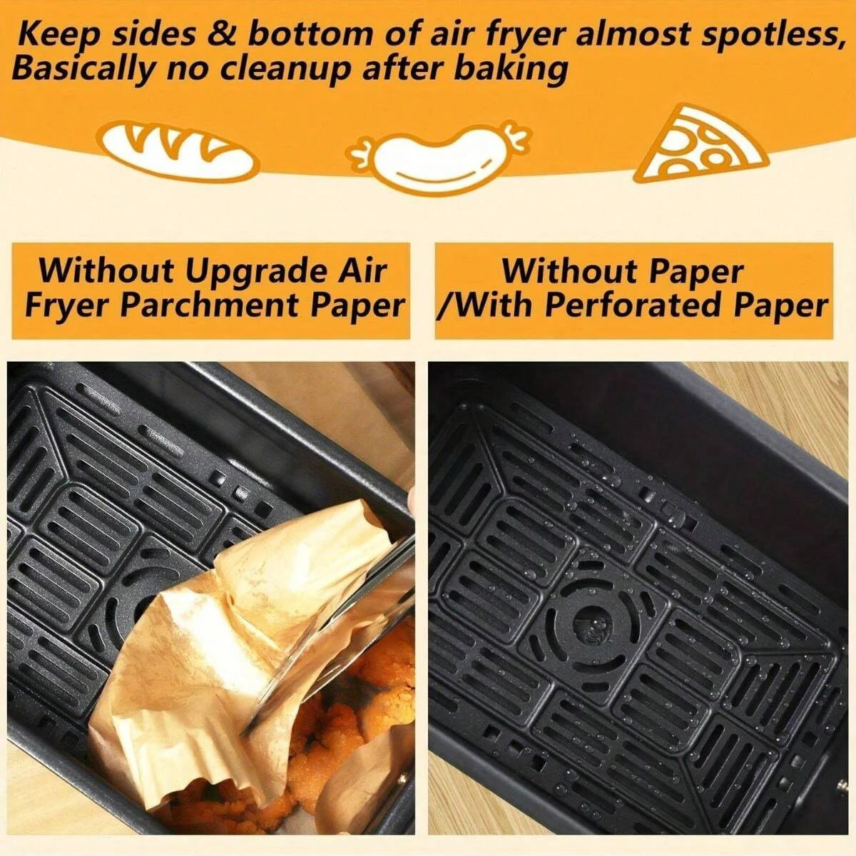 Disposable Air Fryer Parchment Paper Liners Non-Stick Baking Sheets