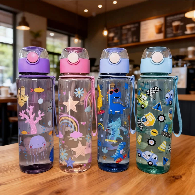 700ml Leak-Proof Sports Water Bottle with Straw and Carrying Handle