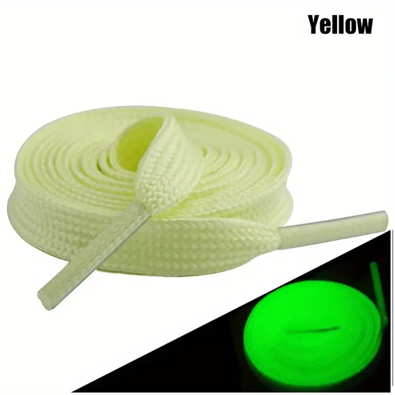 Glow in the Dark Flat Shoelaces Luminous Reflective Sneaker Strings - 11