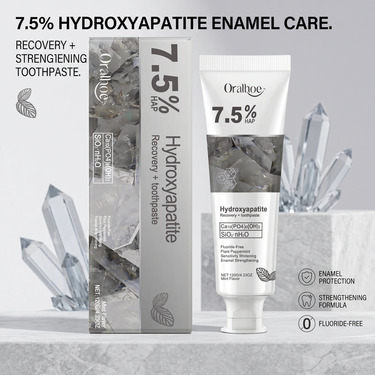 Oralhoe 7.5% Hydroxyapatite Toothpaste Enamel Repair