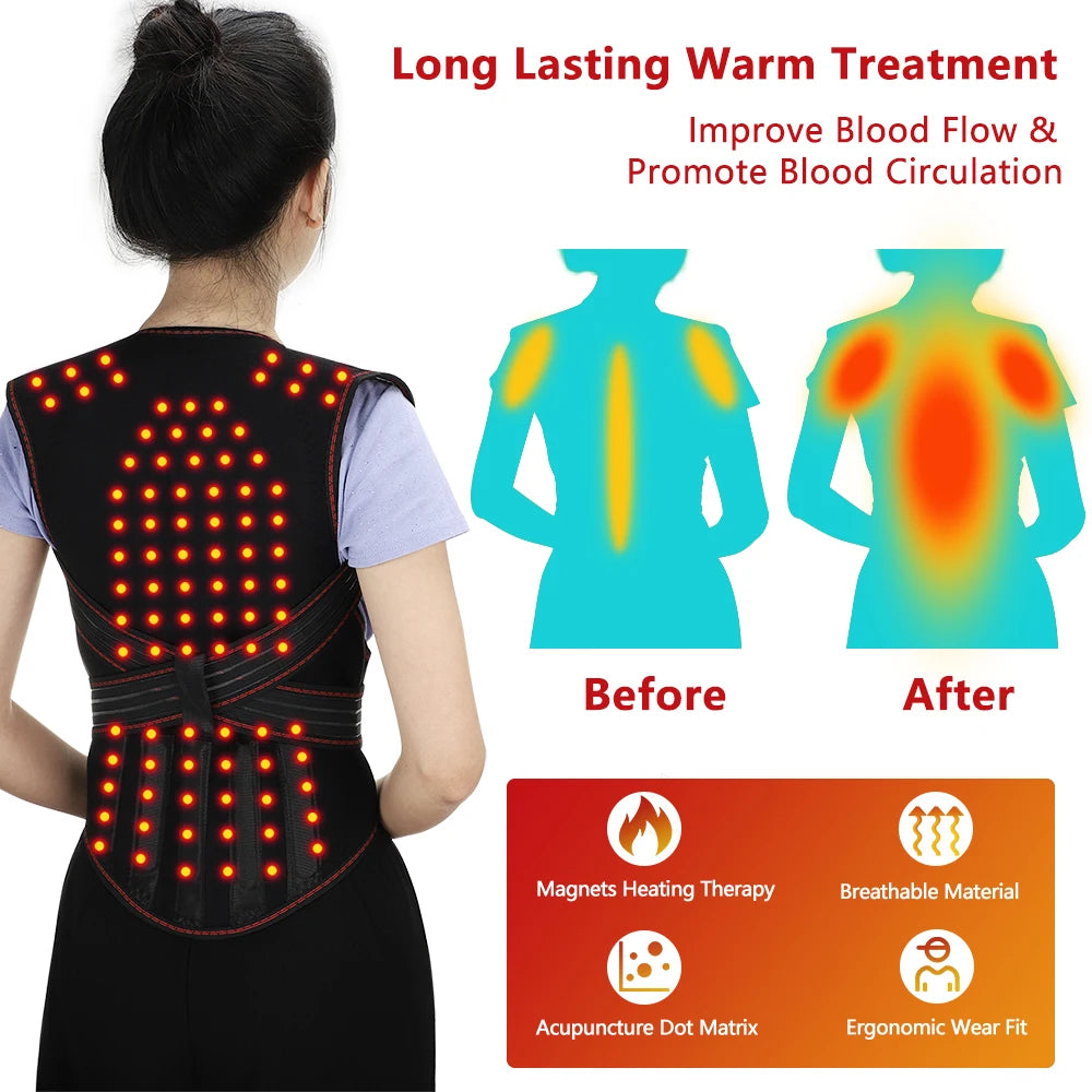 Tourmaline Magnetic Self Heating Back Waist Vest Brace