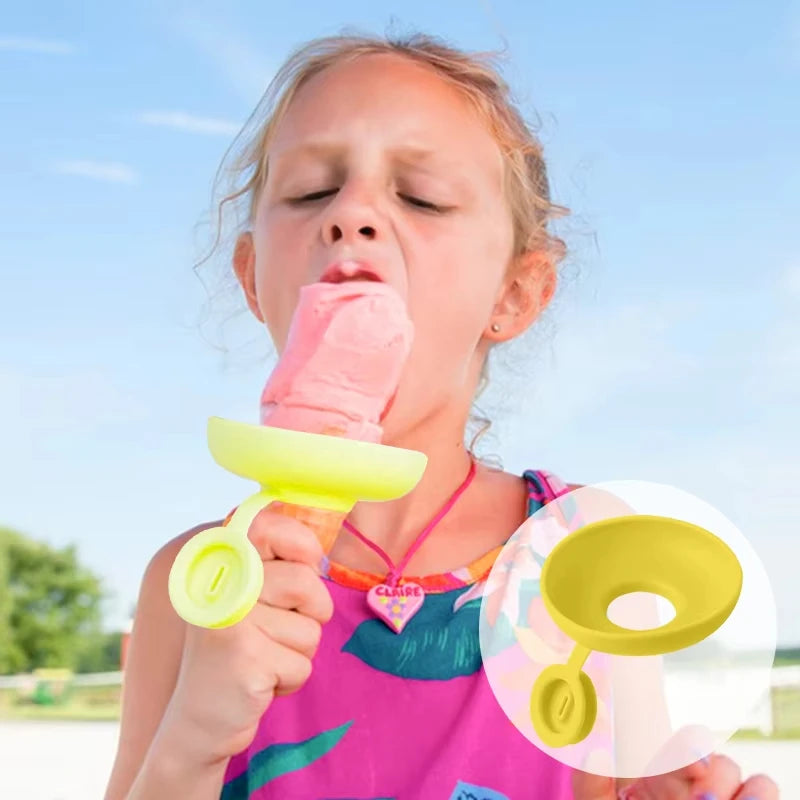 Drip Free Popsicle Holder Silicone Reusable Ice Cream Catcher for Kids - 12