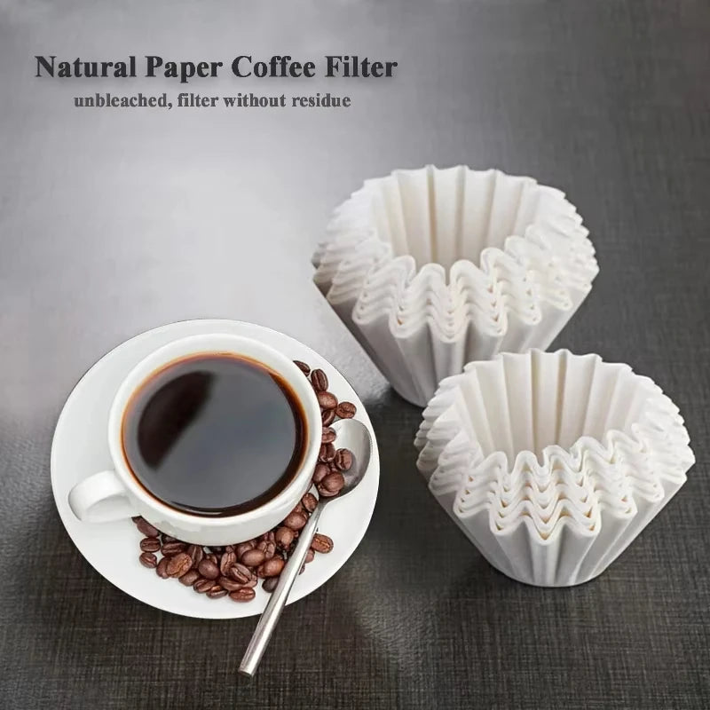 50/100pcs Coffee Filter Paper Bowl Shape Drip Basket for Pour Over Brew - 2