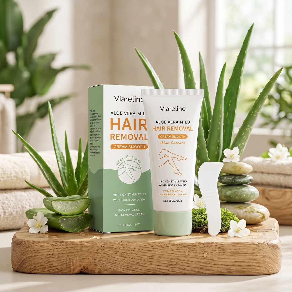 Aloe Vera Hair Removal Cream Painless Depilatory Cream for Smooth Skin
