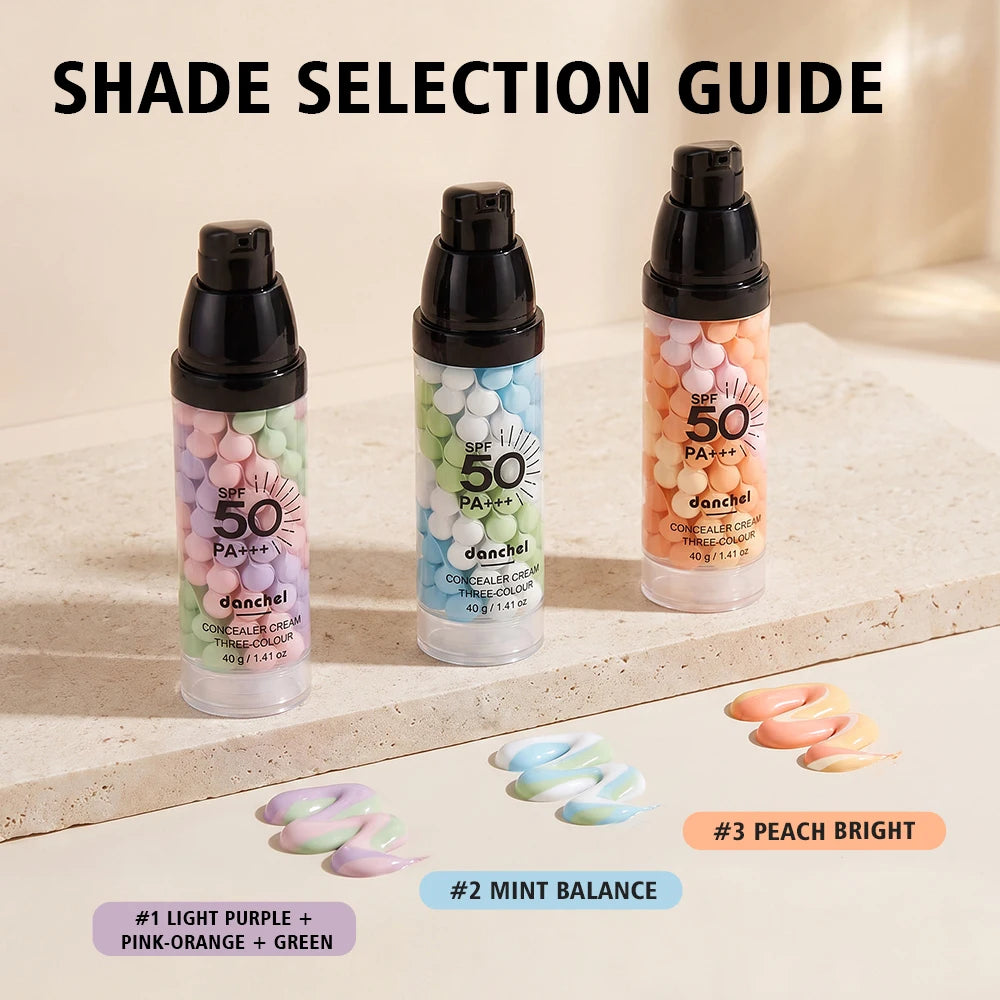 3 Color Correcting Concealer Cream SPF50 Makeup Primer Base - 3