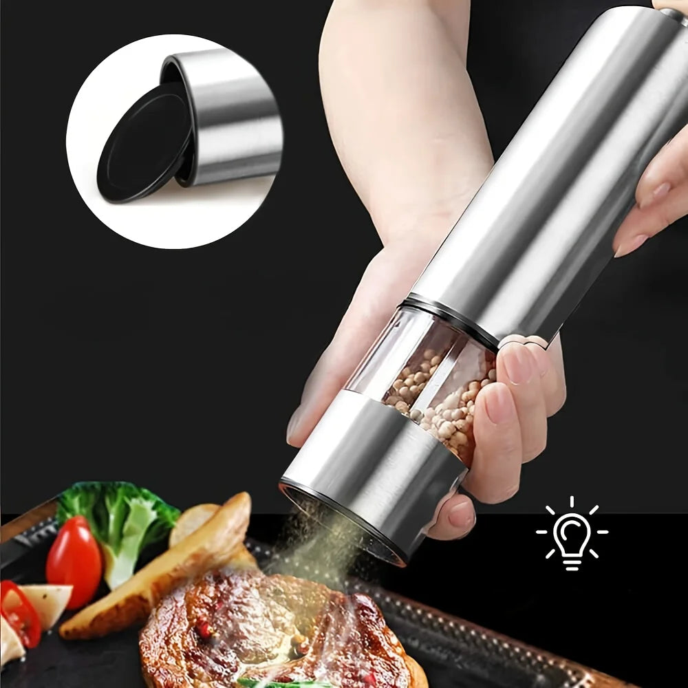 2PCS Electric Salt and Pepper Grinder Set Automatic Spice Mill Shaker - 14