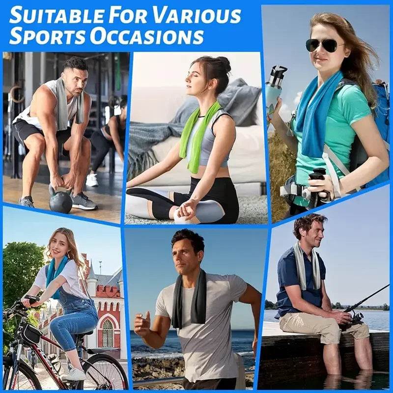 Instant Cooling Towel for Sports Fitness Workout and Yoga Sweat Relief - 10