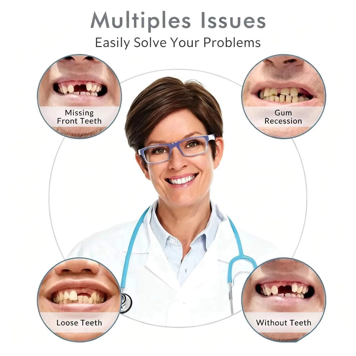 Soft Silicone Dentures Full Set Upper And Lower False Teeth