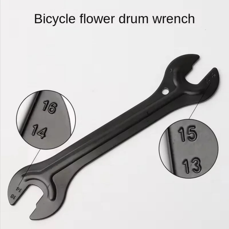 Bike Hub Cone Wrench - Steel Bicycle Axle Spanner Repair Tool