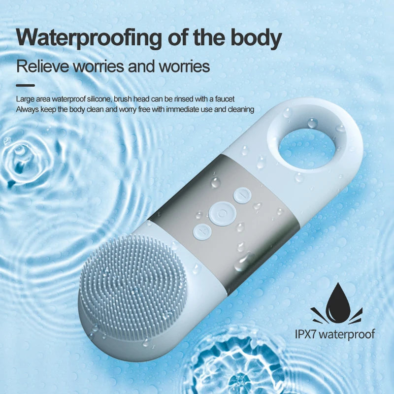 Hot Cold Facial Cleansing Brush Waterproof Face Scrubber