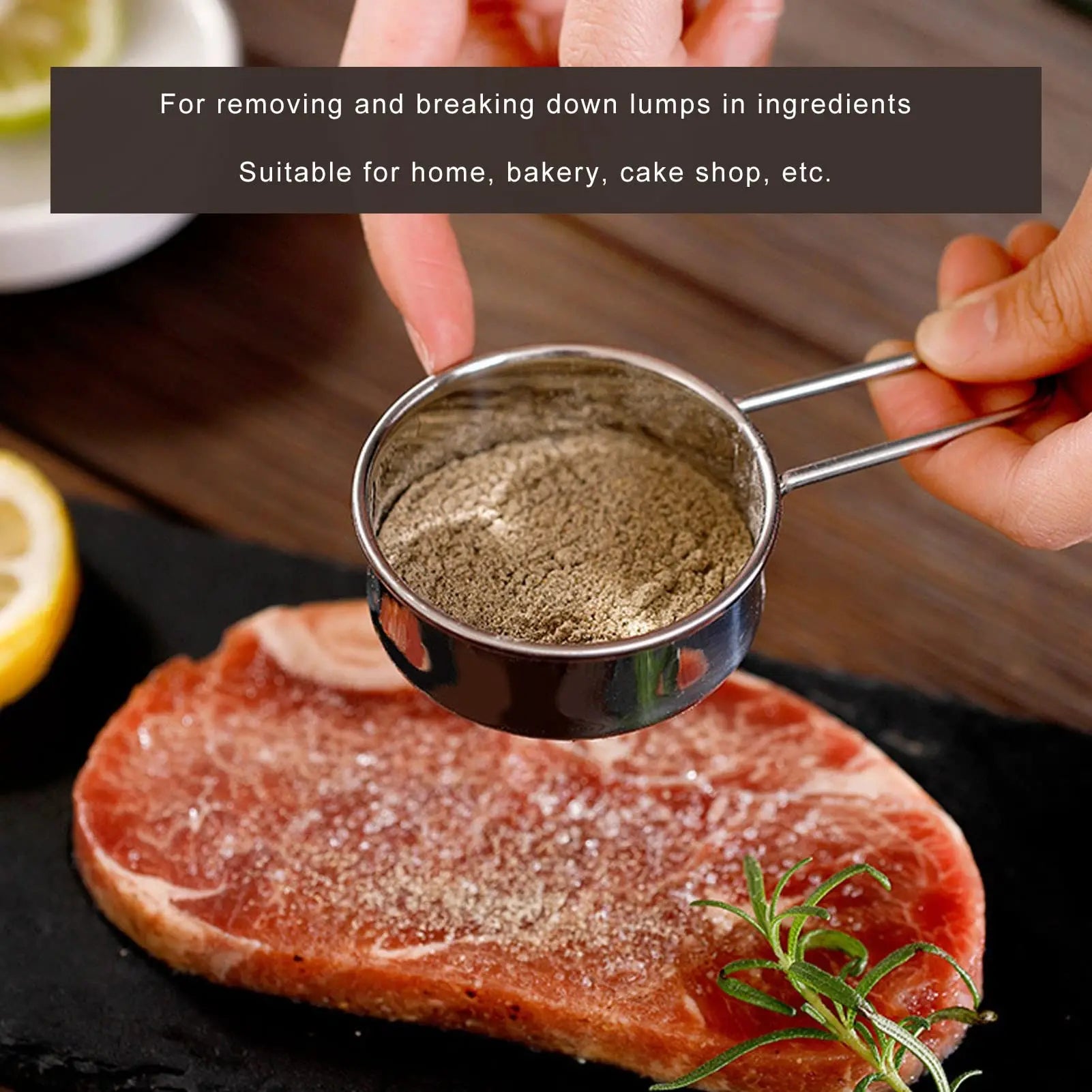 Stainless Steel Flour Sieve Fine Mesh Strainer Baking Powder Sifter - 9