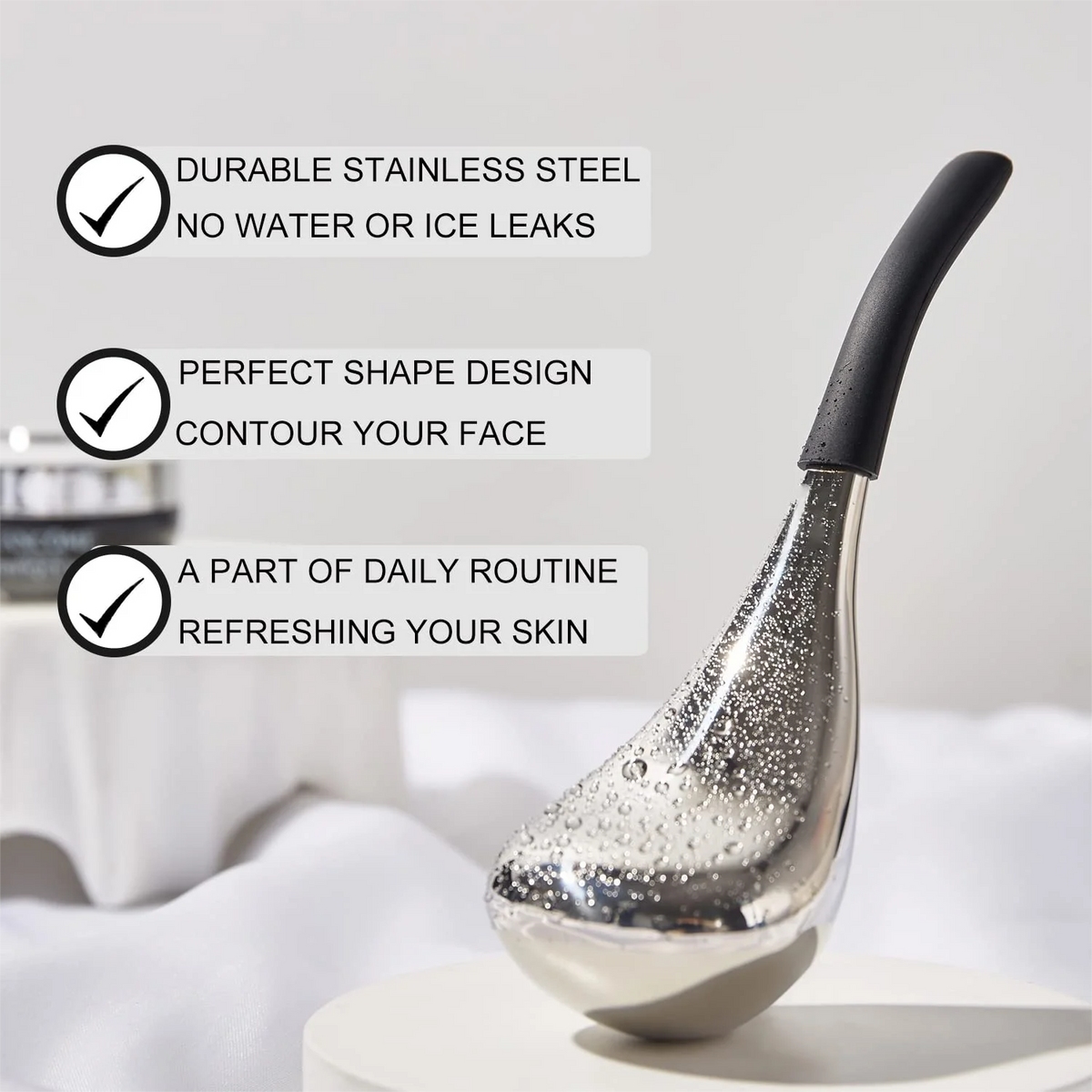 Stainless Steel Ice Globes Facial Cryo Sticks Cooling Roller