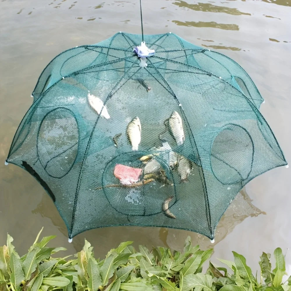 Foldable Fishing Net Trap Umbrella Style Minnow Crab Shrimp Catcher - 4