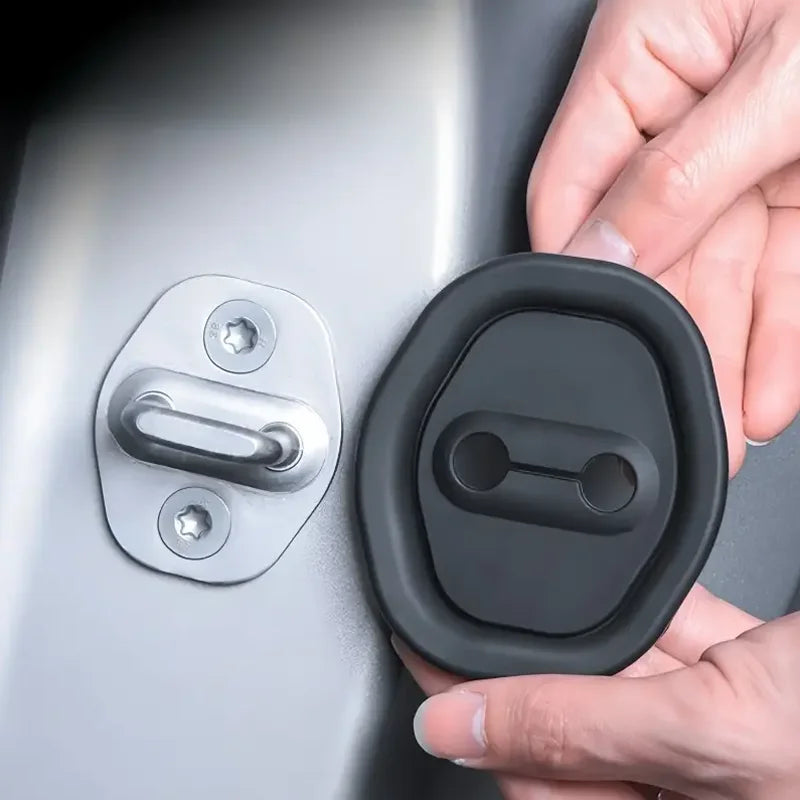 4PCS Car Door Lock Covers Shock Absorber Anti Collision Silicone Pads - 1