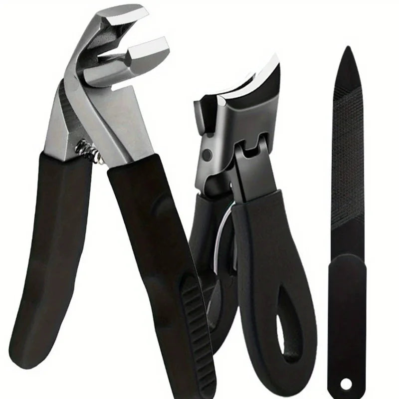 3 Piece Professional Nail Clipper Set Stainless Steel Heavy Duty Trimmers - 7