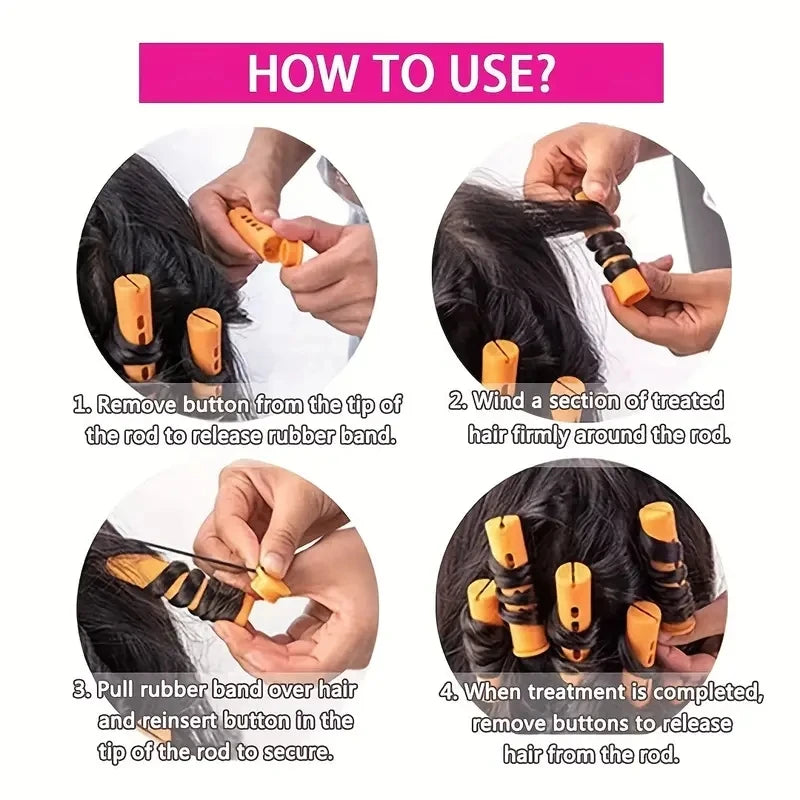 10pcs Hair Perm Rods Set Professional Curling Styling Tools - 4