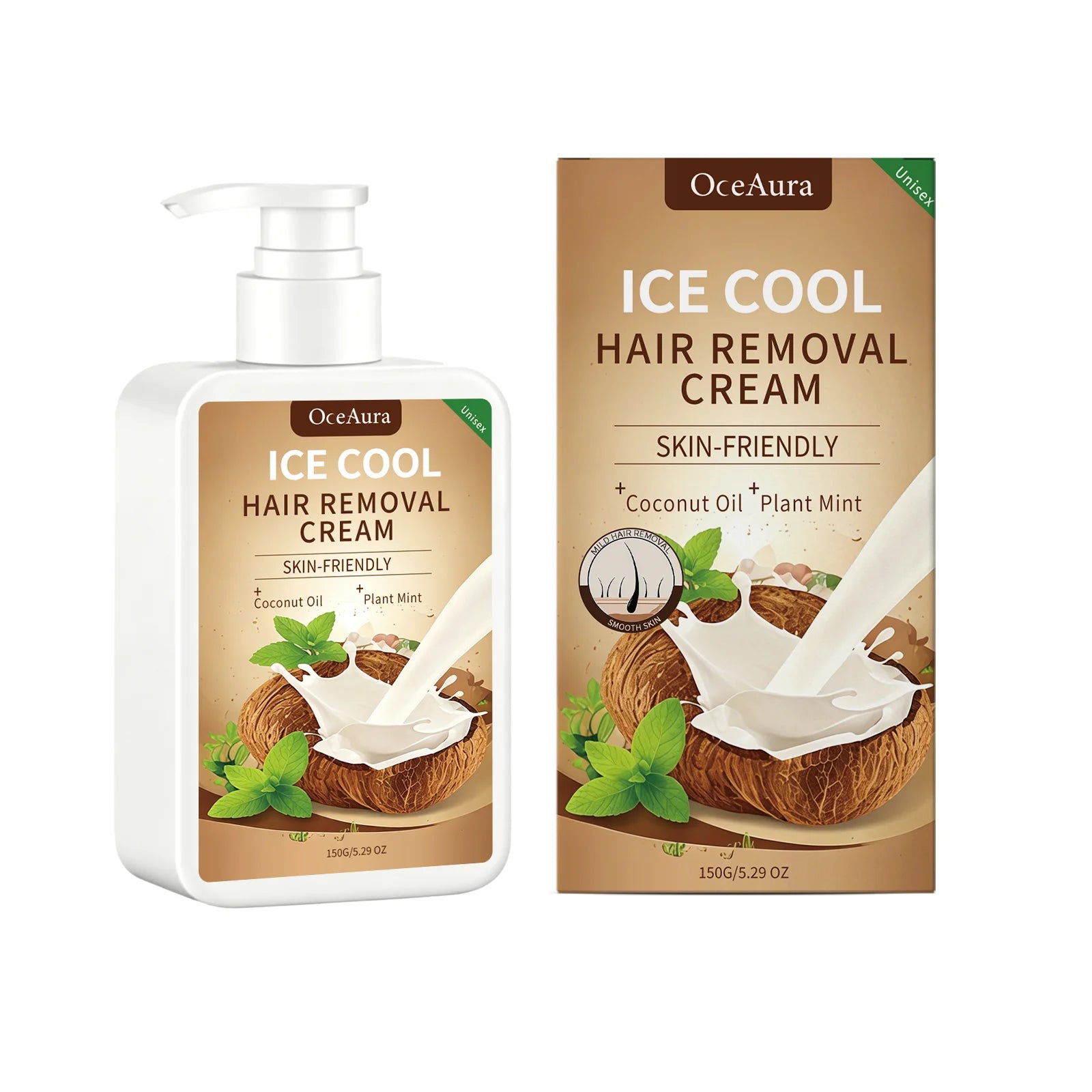 Ice Cool Hair Removal Cream Coconut Oil Painless Depilatory Cream - 21