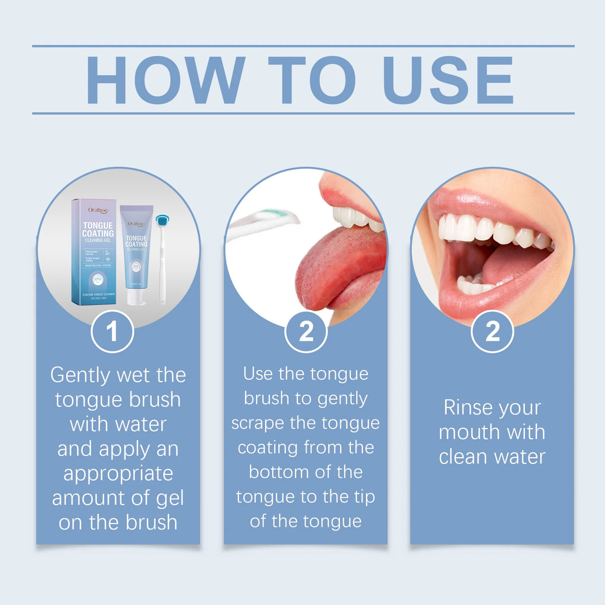Tongue Cleaner Gel And Scraper Fresh Breath Oral Care Set