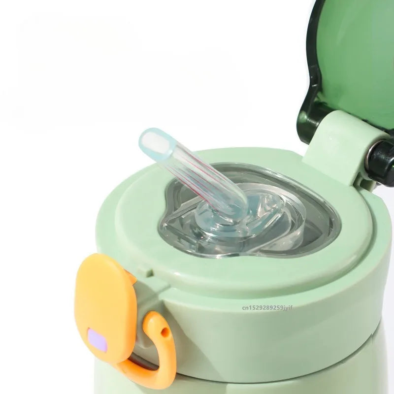Stainless Steel Thermal Kids Water Bottle Vacuum Insulated Straw Mug