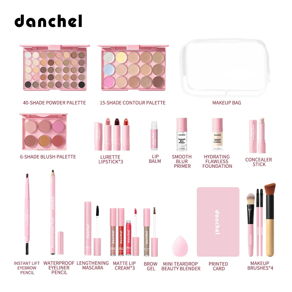 Complete Face Makeup Set Cosmetics Kit With Brushes