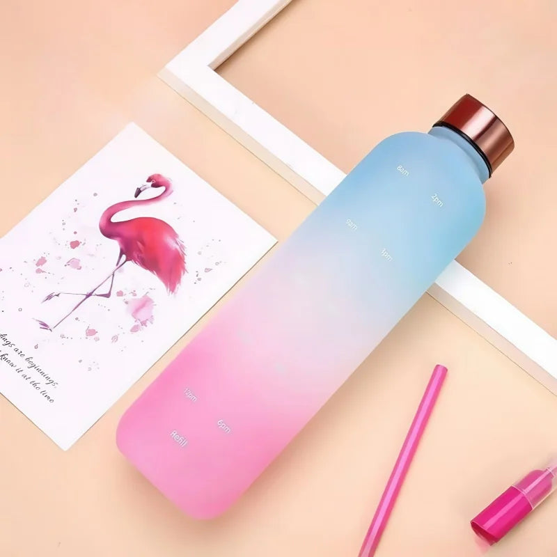 1000ml Gradient Sports Water Bottle Motivational Fitness Hydration Cup - 2