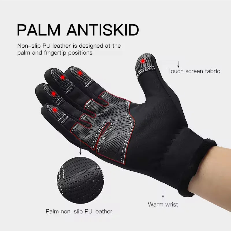 Mens Waterproof Thermal Winter Gloves Touch Screen Motorbike Riding Gear - 3