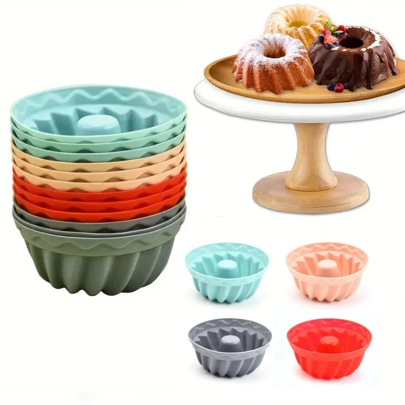 Silicone Mini Cake Molds Nonstick Muffin Cupcake Baking Cups 12 Pack - 17