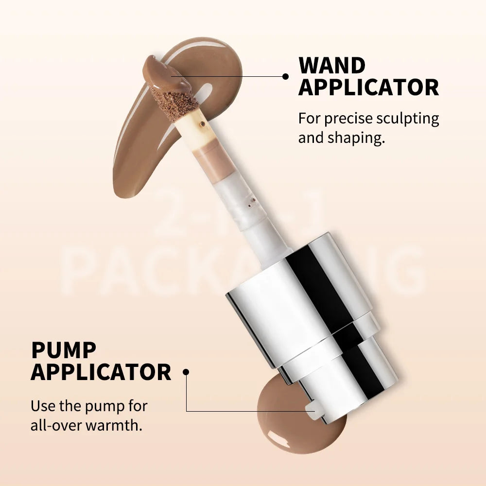 Multi-Use Liquid Foundation Bronzing And Shaping Serum Makeup - 6