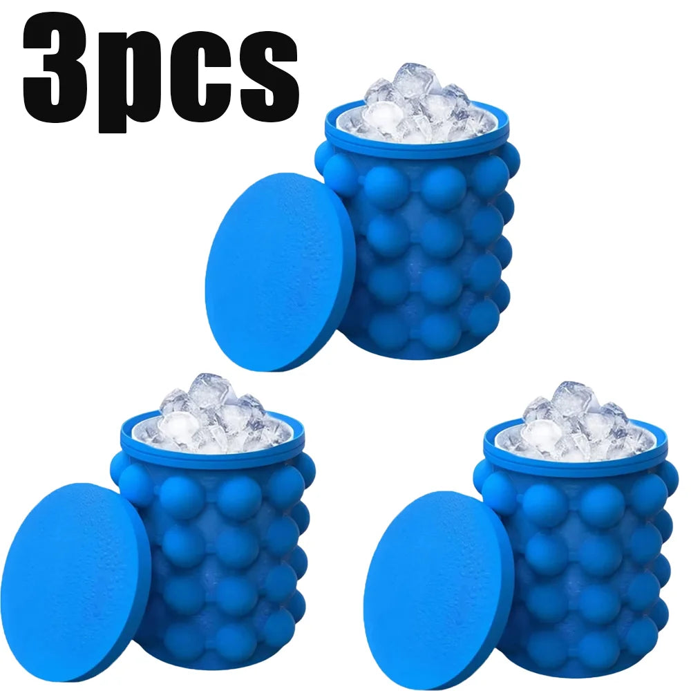2-in-1 Silicone Ice Cube Mold and Portable Ice Bucket for Drinks - 17