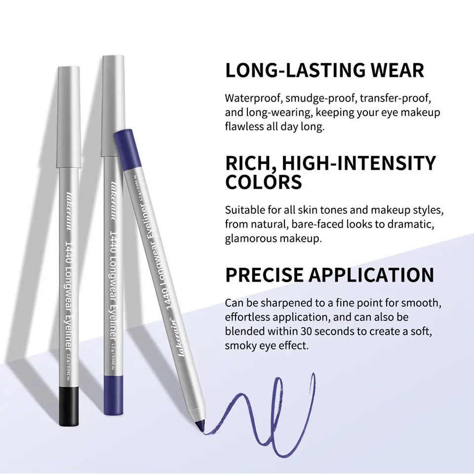 Waterproof Eyeliner Pencil Long Lasting Smudge Proof Makeup - 11