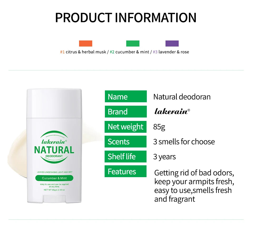 Solid Deodorant Stick Natural Perfume Balm Long Lasting Fragrance - 18
