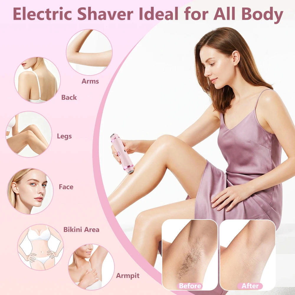 2 in 1 Dual Head Women Electric Razor Bikini Trimmer