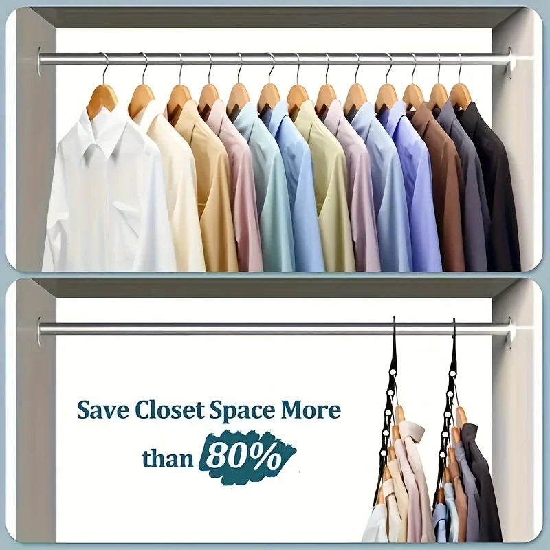 Space Saving Magic Hangers Closet Organizer Clothes Storage Hook Set - 11