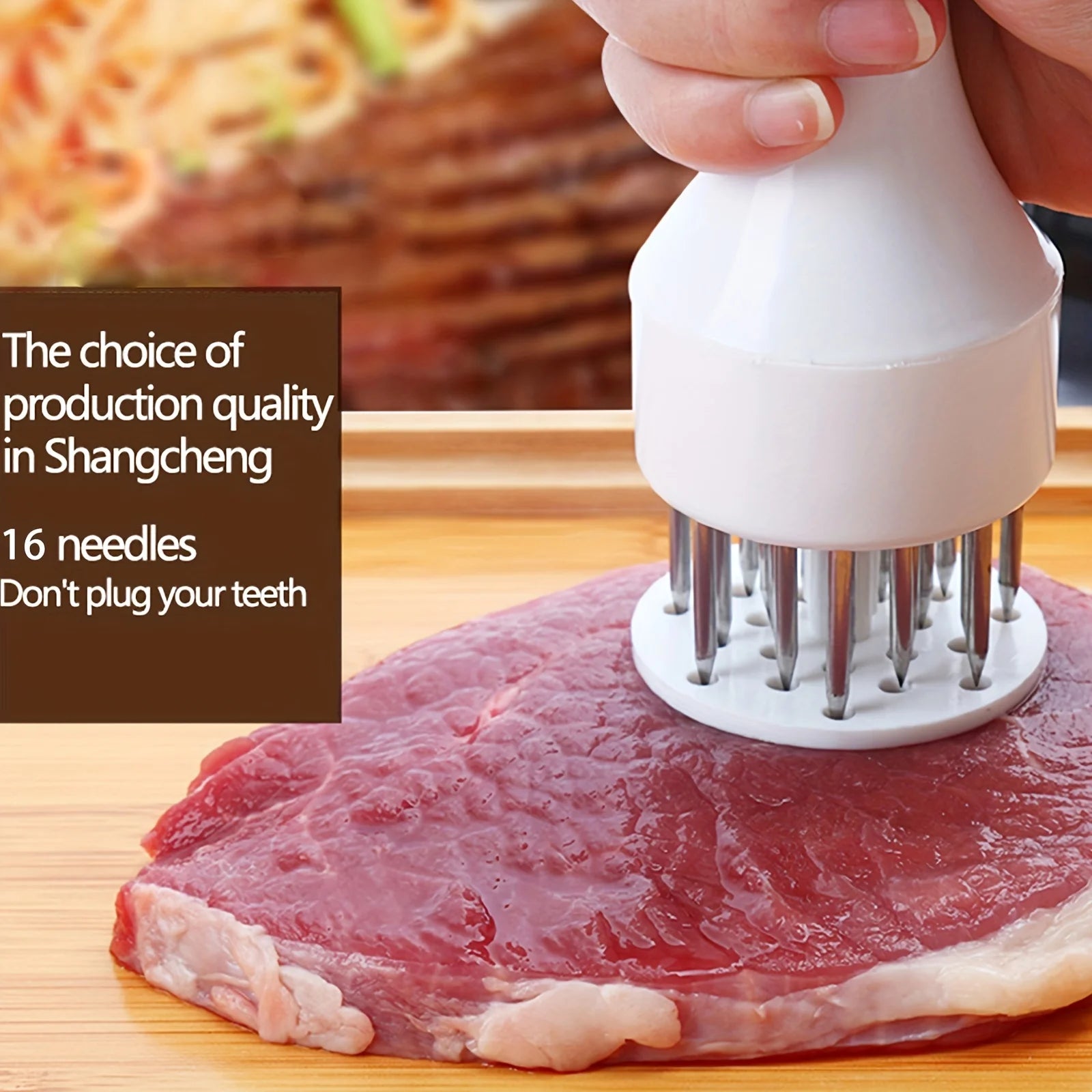 Stainless Steel Meat Tenderizer Needle Tool for Steak and Poultry - 4