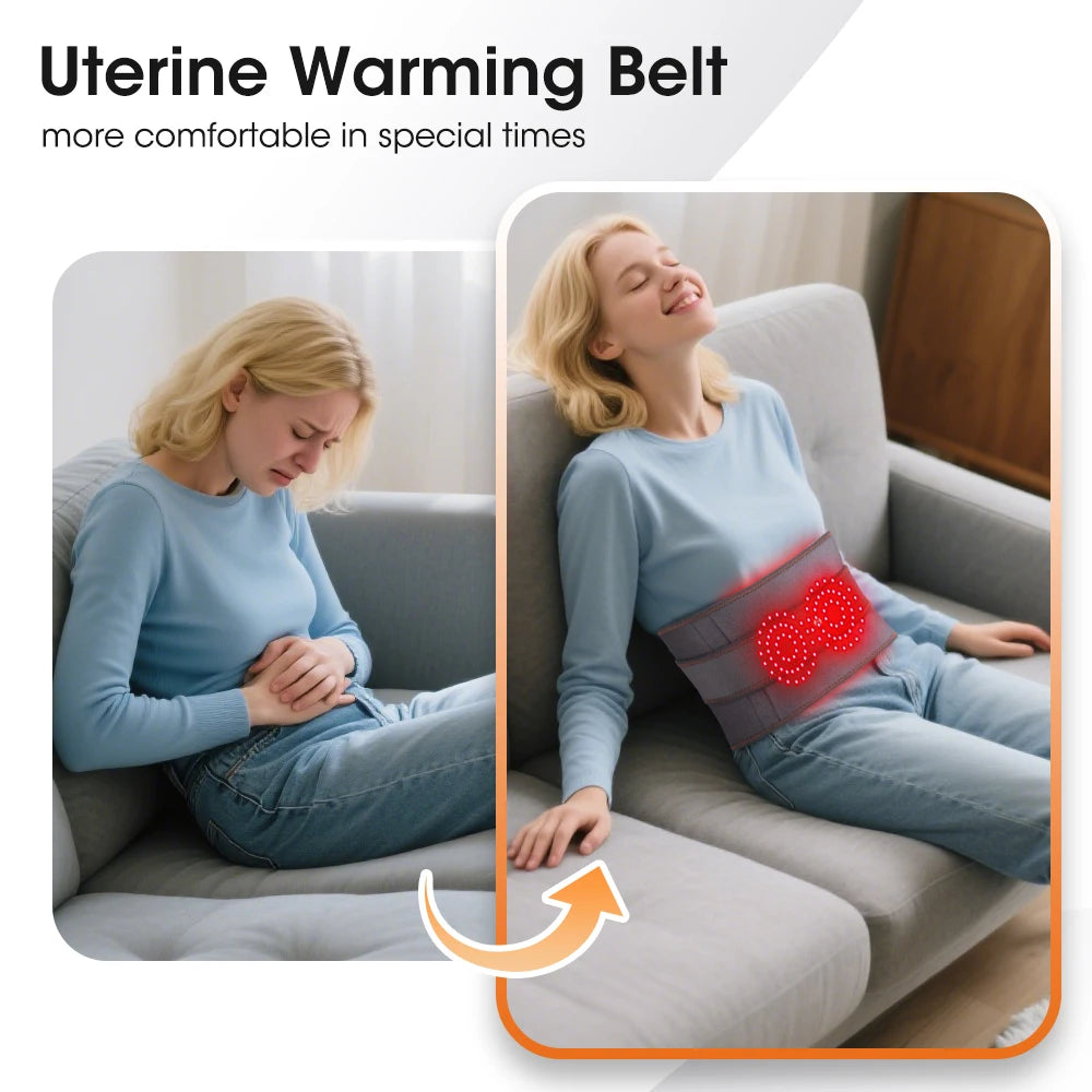 Electric Cordless Heated Waist Massager Red Light Infrared Lumbar Belt - 9