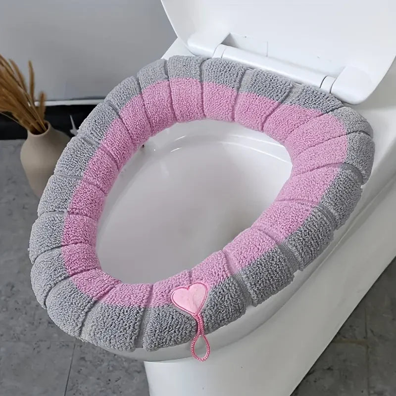 Thickened Washable Toilet Seat Cushion Soft Cotton Linter Cover - 16