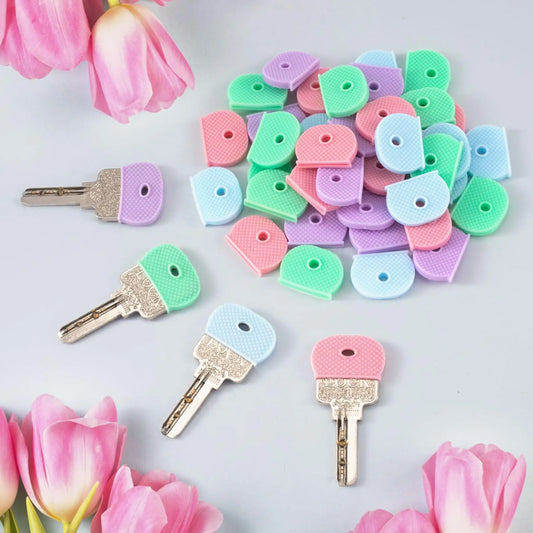 Silicone Key Covers Protective Cap Set for Keyring Identification
