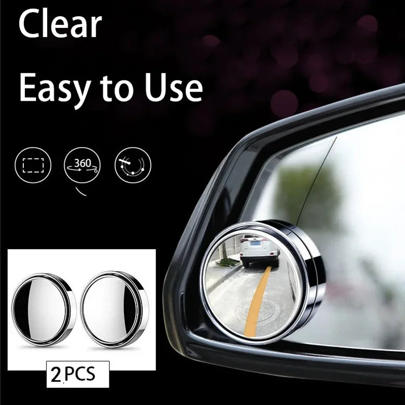 2Pcs Car Blind Spot Mirrors Adjustable Wide Angle Rearview Round Mirror