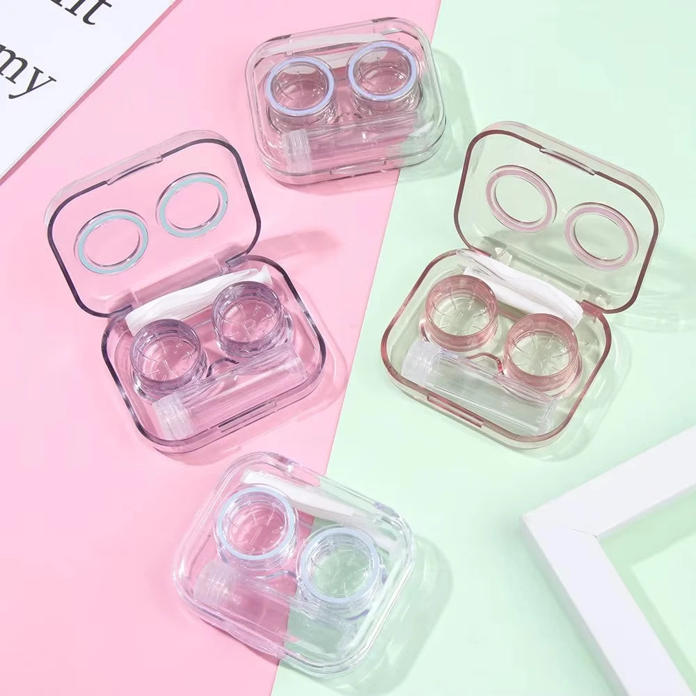 Portable Contact Lens Case Travel Storage Kit with Tweezer and Suction - 10