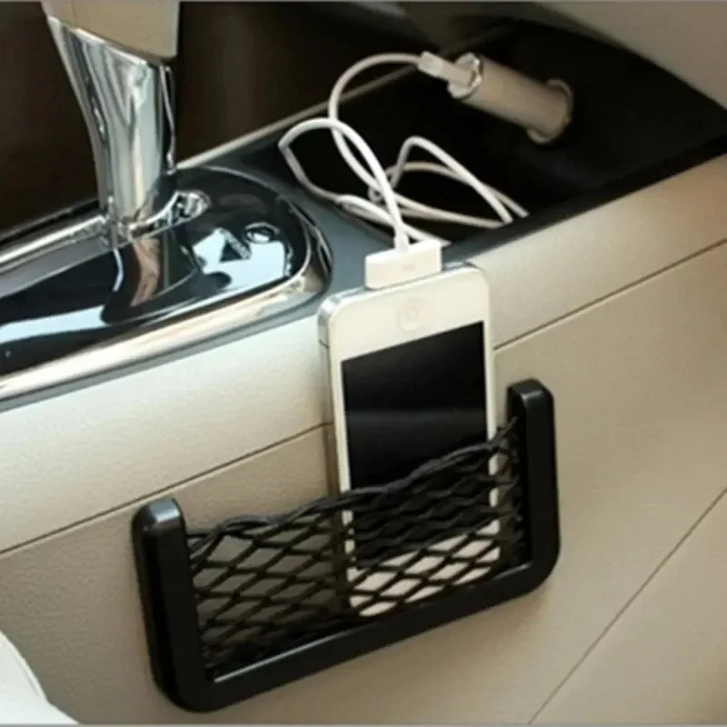 Car Mesh Pocket Organizer In-Car Storage Net for Phone and Sundries - 4
