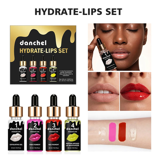 Hydrate-Lips Set 4-in-1 Exfoliating Lip Care & Gloss Kit