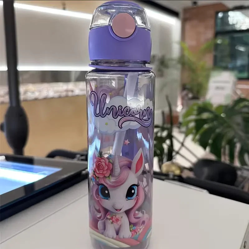 Cute Unicorn Space Cup BPA Free Portable Water Bottle for Kids 700ml - 28