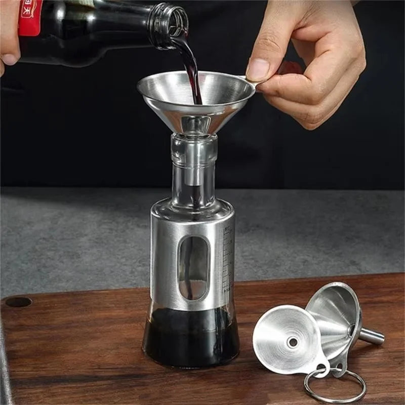 Stainless Steel Kitchen Funnel Set for Liquids and Spices Transfer