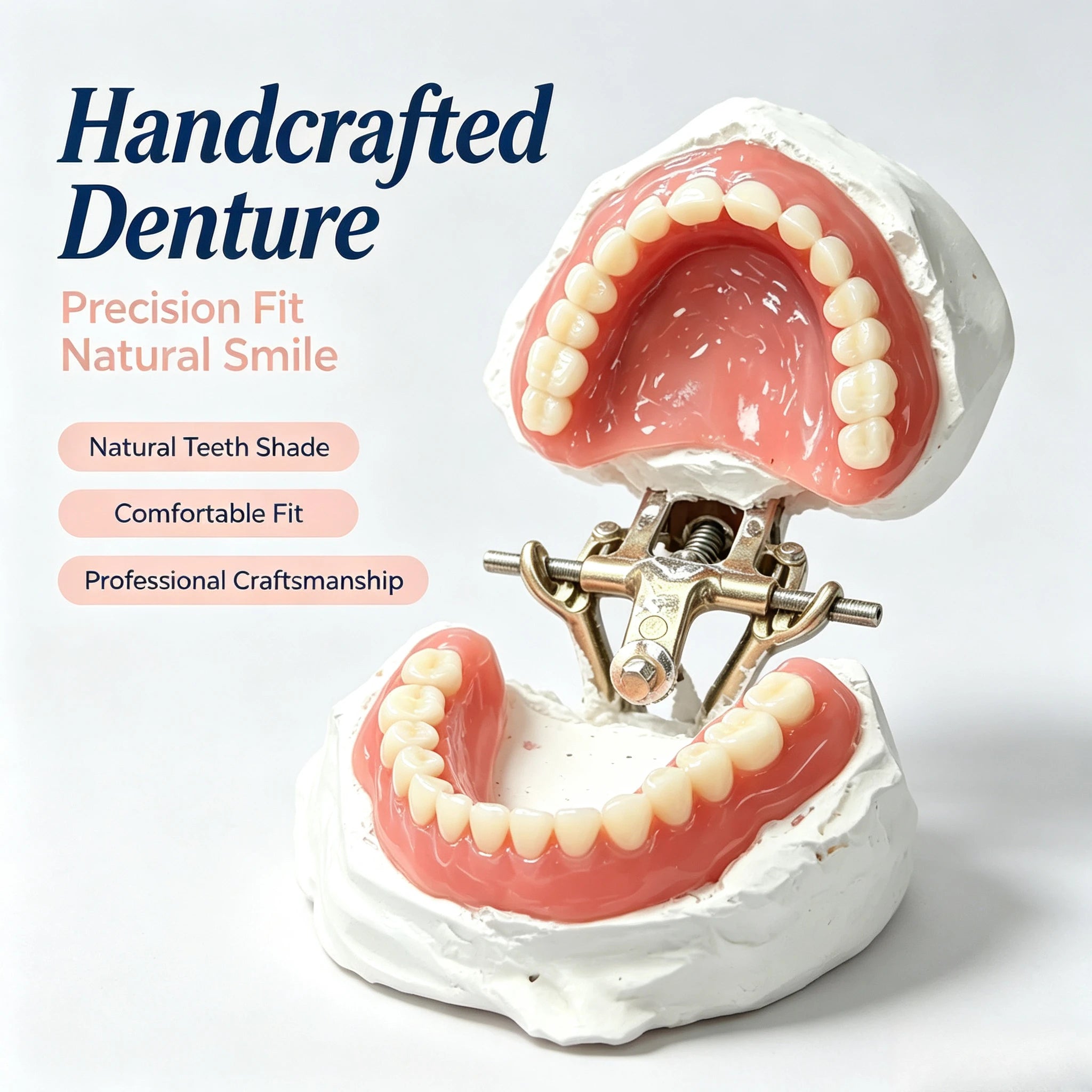 Soft Silicone Dentures Full Set Upper And Lower False Teeth - 1
