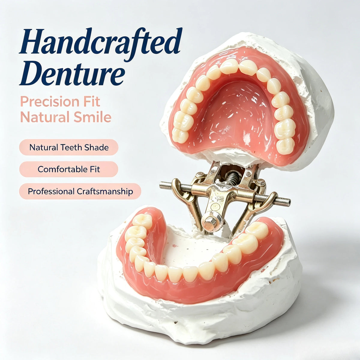 Soft Silicone Dentures Full Set Upper And Lower False Teeth