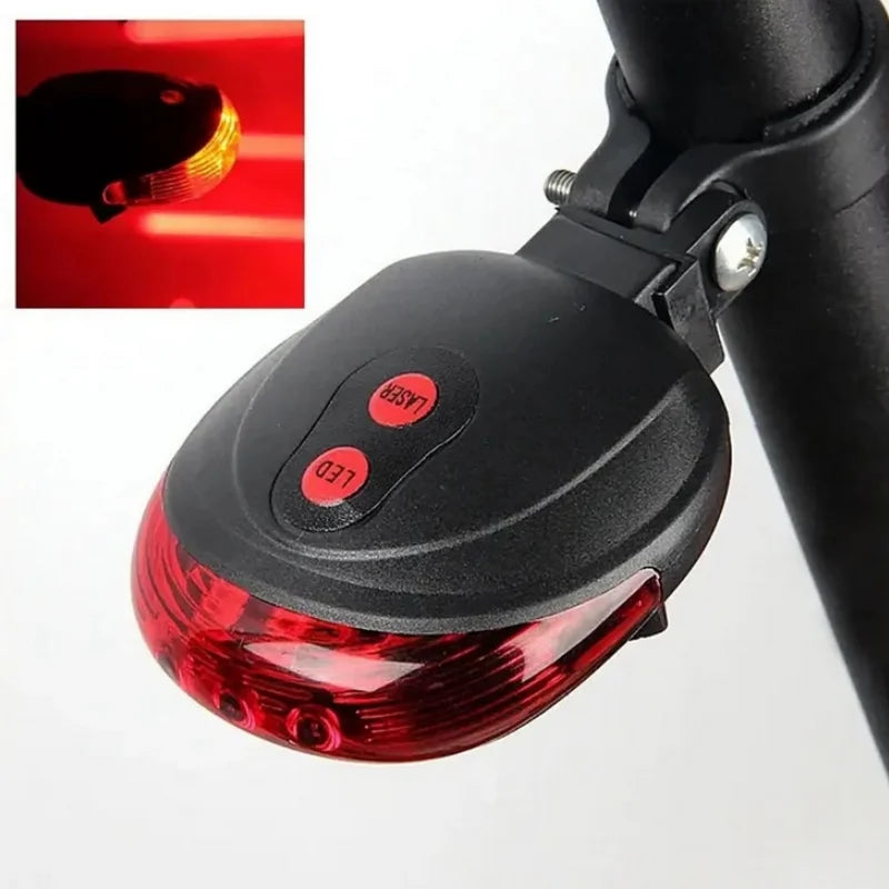 Bicycle Laser Tail Light 5 LED Safety Warning Rear Lamp for Cycling - 7