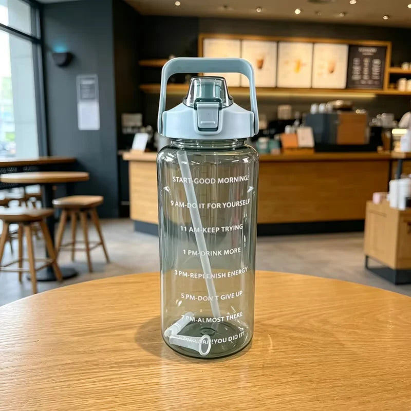 2000ml Large Sports Water Bottle BPA Free Leak Proof Jug with Straw - 13
