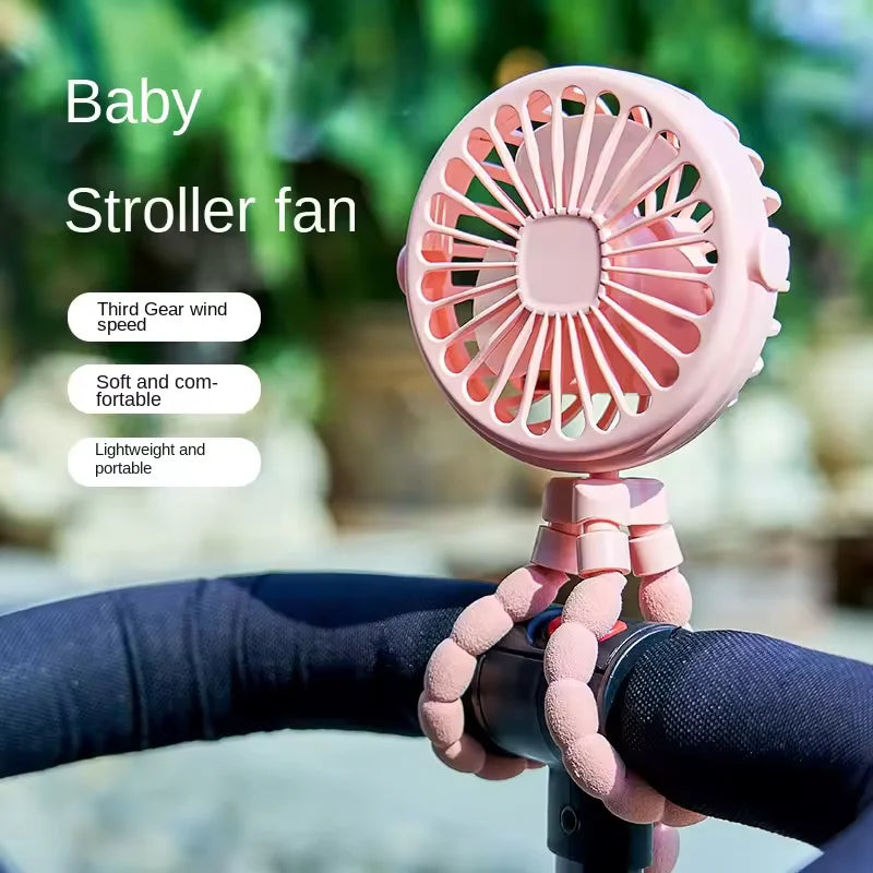 Portable Baby Stroller Fan Rechargeable Flexible Tripod Desk Fan - 1