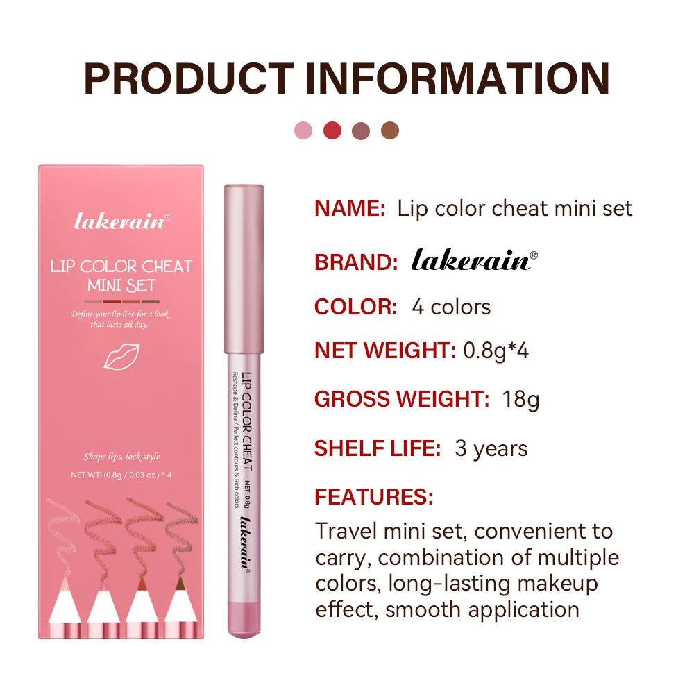 Matte Lip Pencil Waterproof Brown Lip Liner Stain - 7